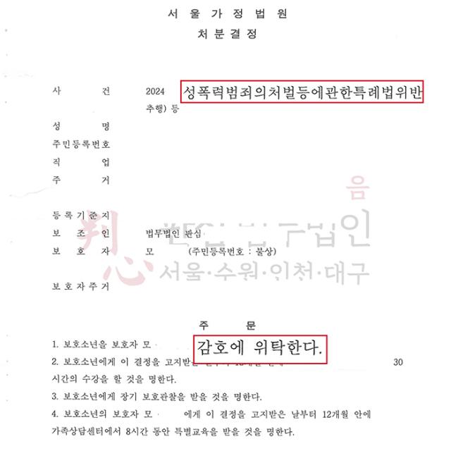 [보호처분] 장애인 강제추행 | 지적장애 고교생 사건, 판심의 조력으로 소년원 대신 '보호처분'